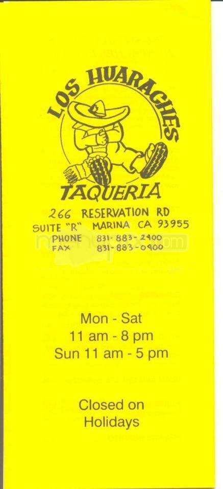 Los Huaraches Taqueria - Marina, CA menu_pic