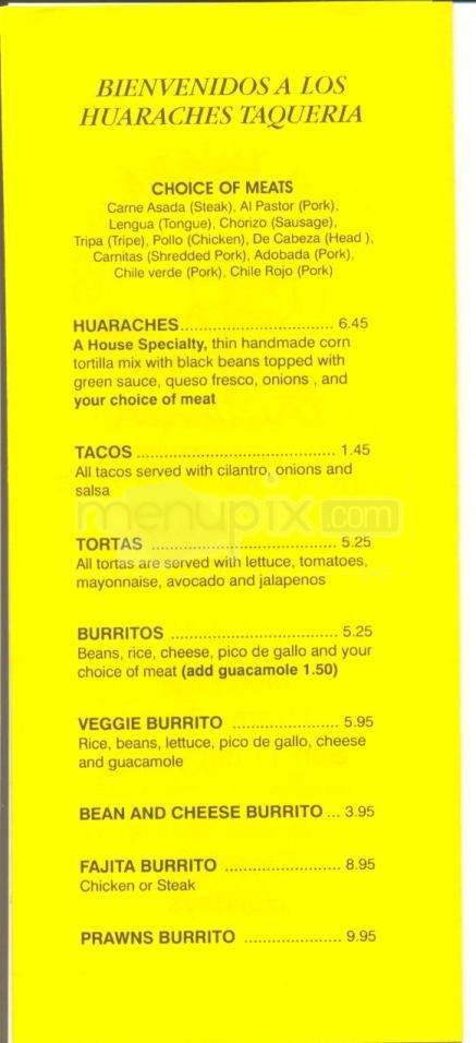 /199443/Los-Huaraches-Taqueria-Menu-Marina-CA - Marina, CA