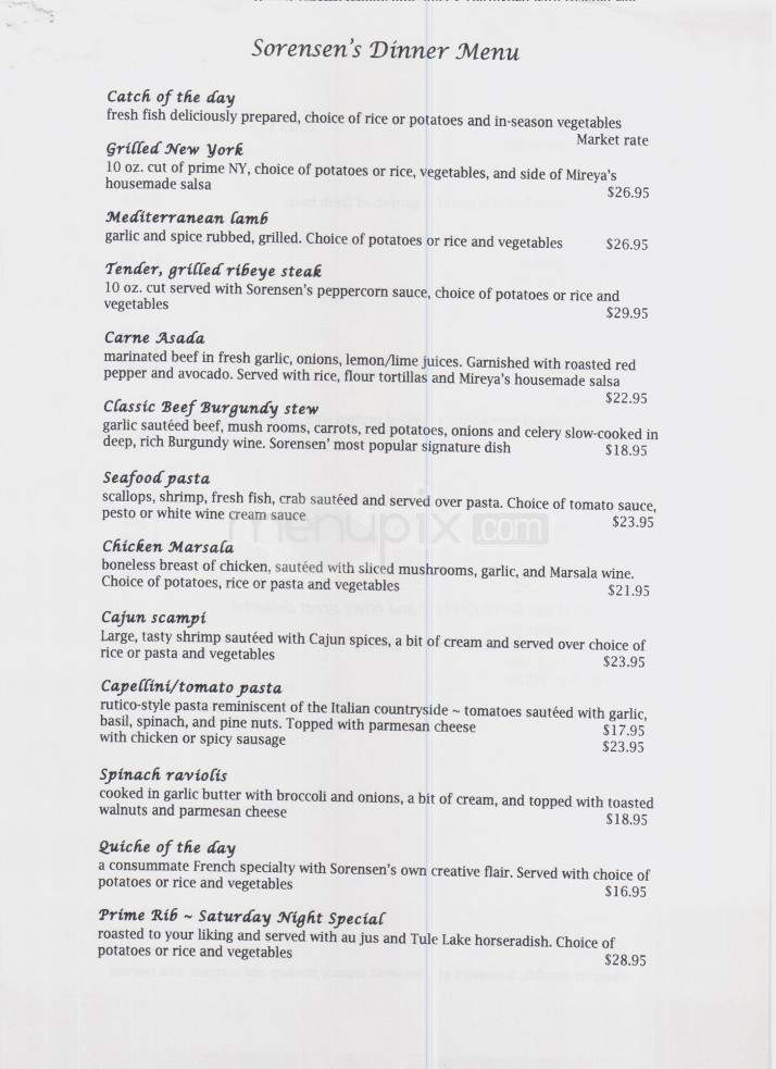 Sorensen's - Hope Valley, CA menu_pic
