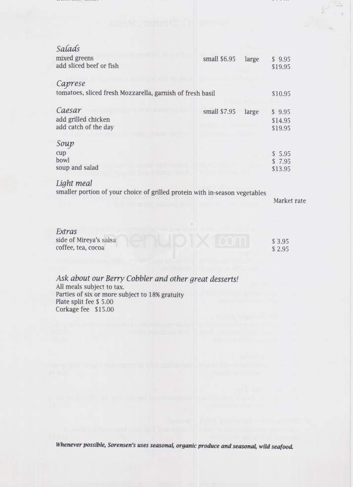 Sorensen's - Hope Valley, CA menu_pic