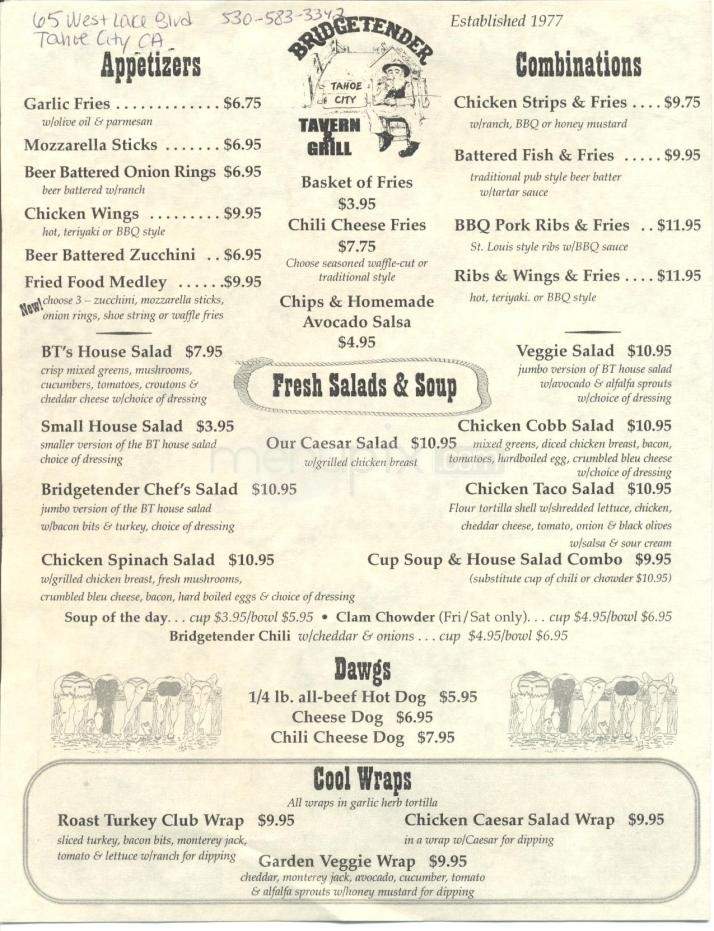 /199452/Bridgetender-Menu-Tahoe-City-CA - Tahoe City, CA