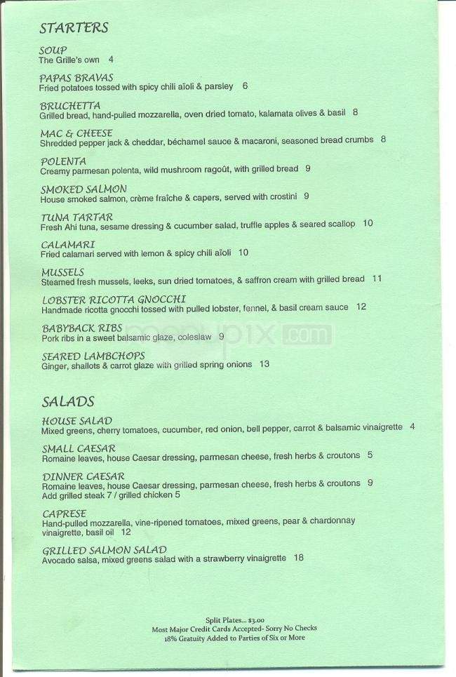 Tahoe Grille - South Lake Tahoe, CA menu_pic