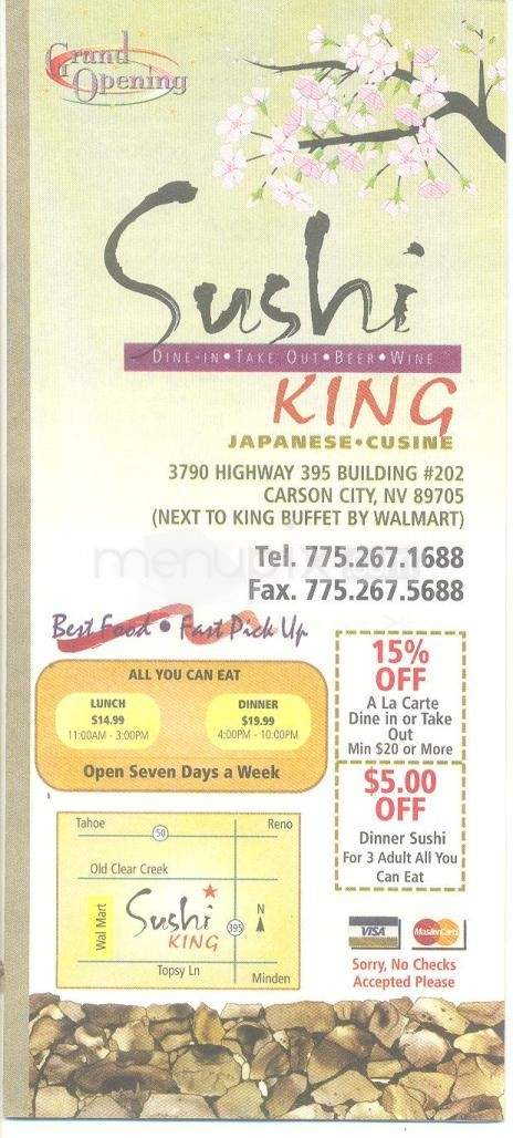 Sushi King Japanese Cuisine - Carson City, NV menu_pic