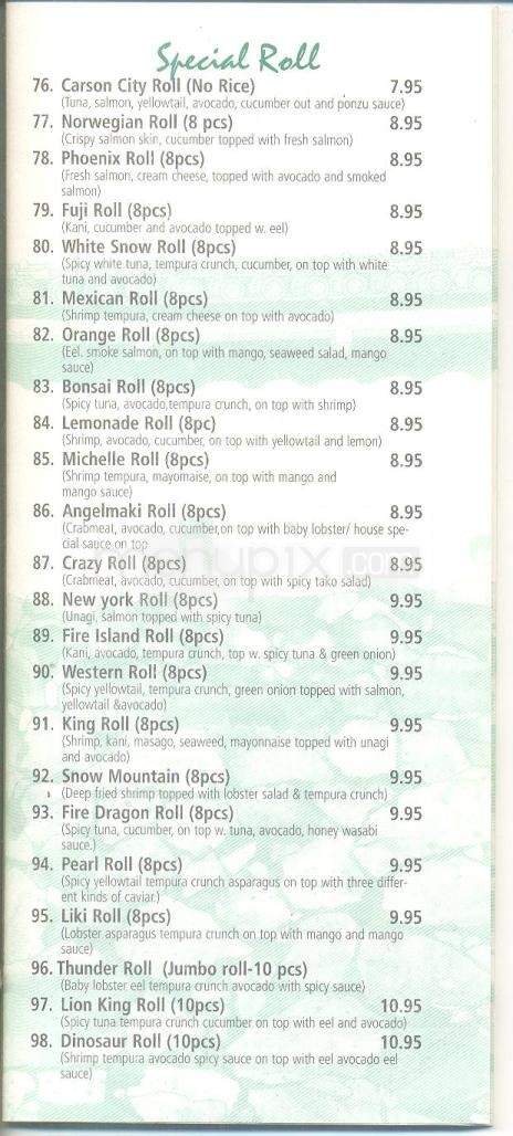 Sushi King Japanese Cuisine - Carson City, NV menu_pic