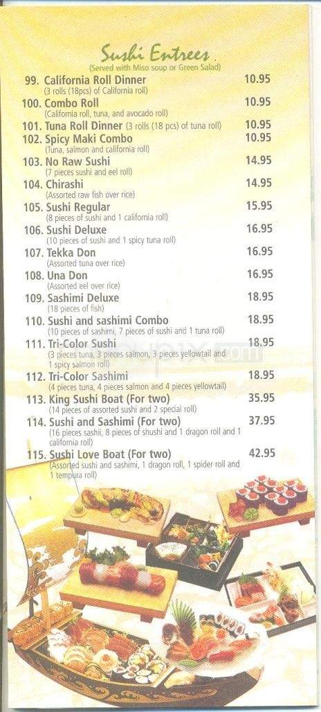 Sushi King Japanese Cuisine - Carson City, NV menu_pic