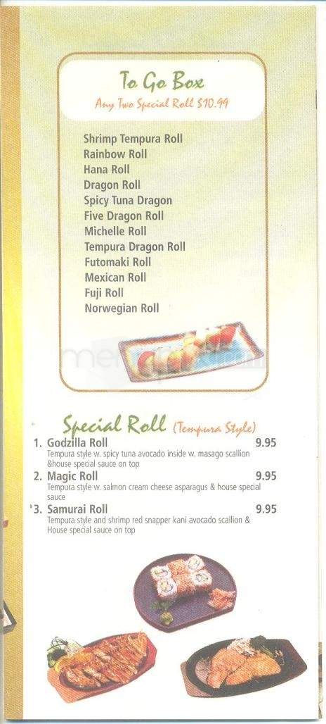 Sushi King Japanese Cuisine - Carson City, NV menu_pic