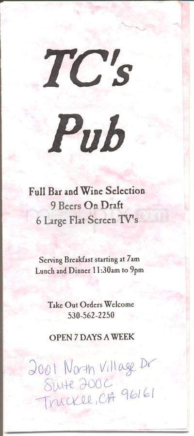 TC's Pub - Truckee, CA menu_pic