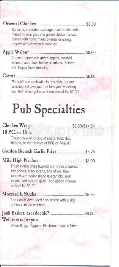 TC's Pub - Truckee, CA menu_pic