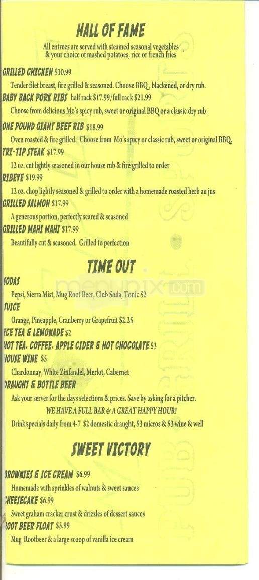 Mo's Place - South Lake Tahoe, CA menu_pic