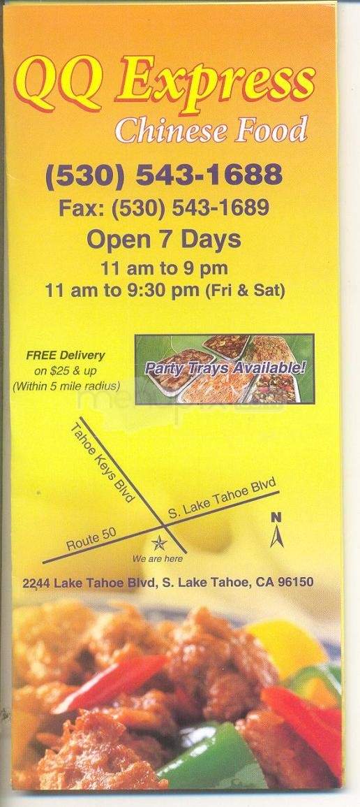 QQ Express - South Lake Tahoe, CA menu_pic