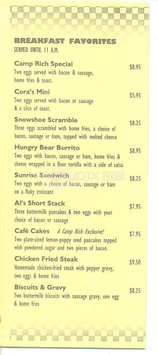 Camp Richardson General Store - South Lake Tahoe, CA menu_pic