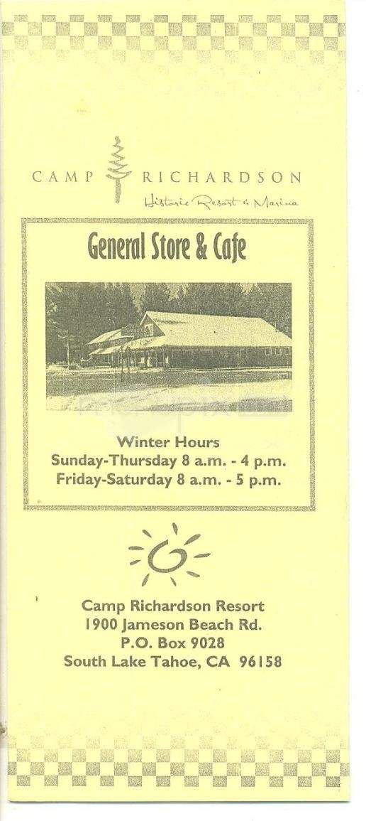 /199492/Camp-Richardson-General-Store-Menu-South-Lake-Tahoe-CA - South Lake Tahoe, CA