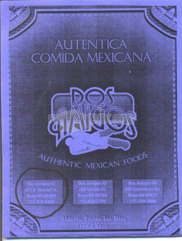 Dos Amigos - Wauchula, FL menu_pic