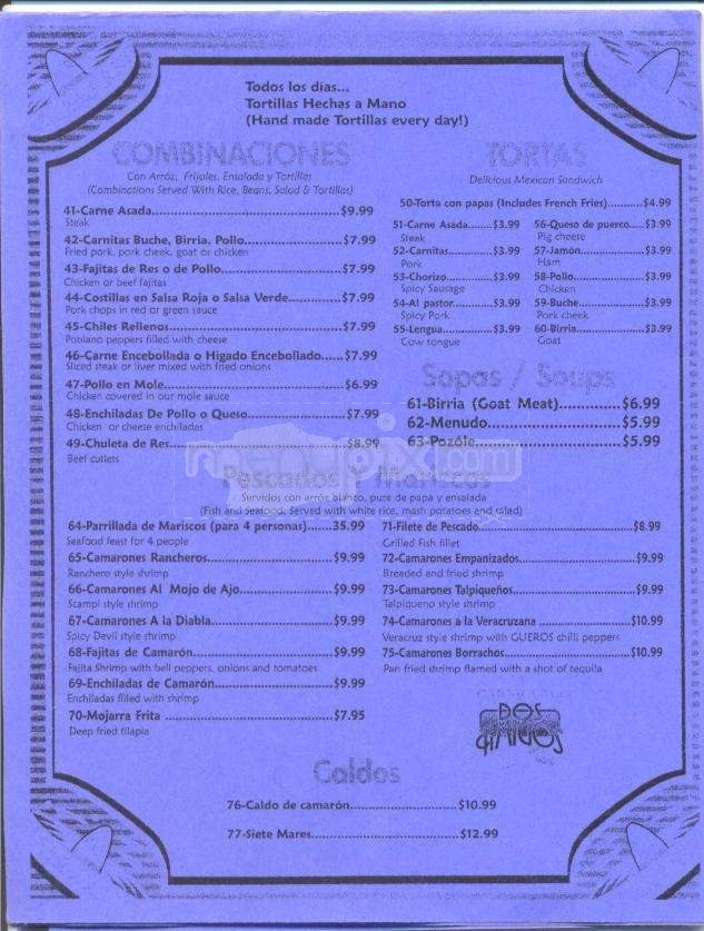 Dos Amigos - Wauchula, FL menu_pic