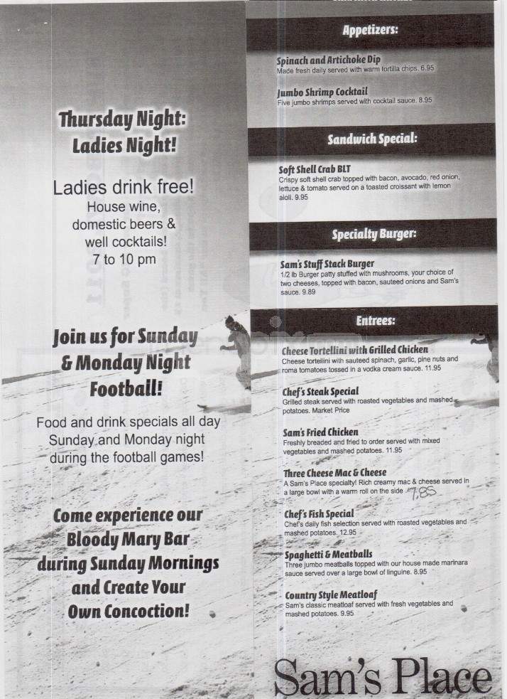 Sam's Place - Zephyr Cove, NV menu_pic