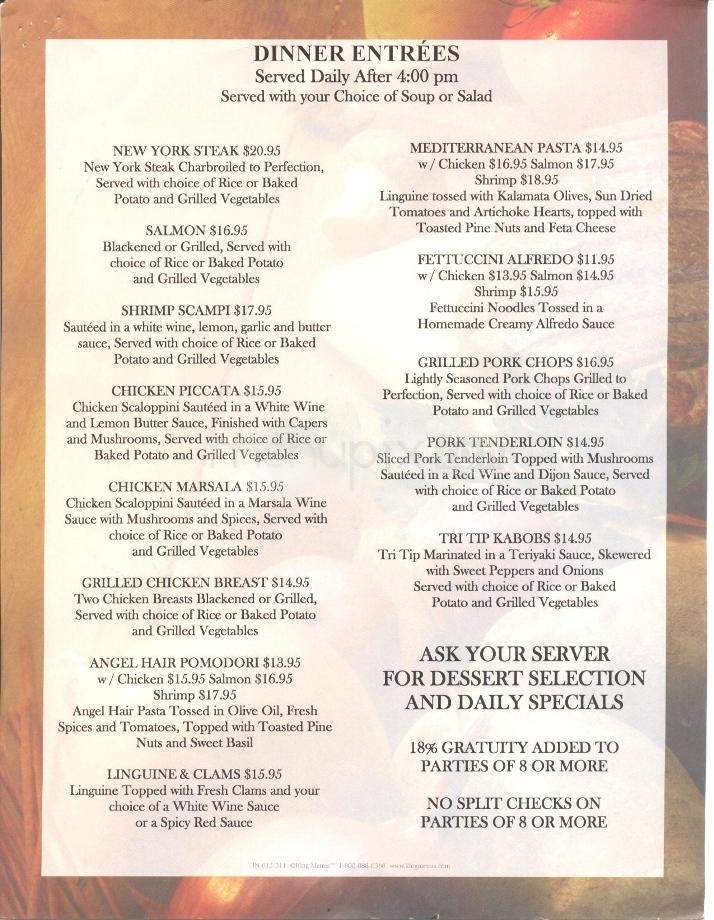 Moxie's Spirits & Dining - Reno, NV menu_pic