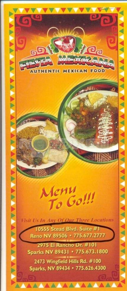 Fiesta Mexicana - Reno, NV menu_pic