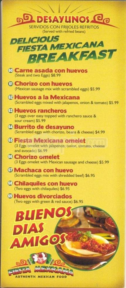 Fiesta Mexicana - Reno, NV menu_pic