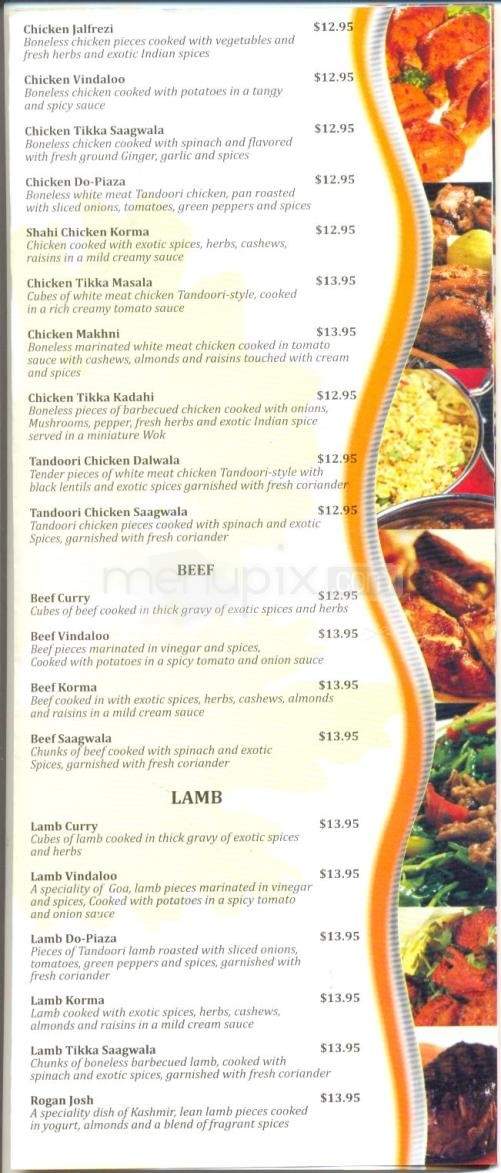 Indian Garden Restaurant - Reno, NV menu_pic