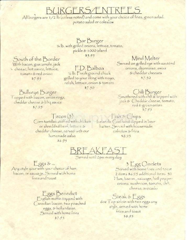 Shenanigan's Old English Pub - Reno, NV menu_pic
