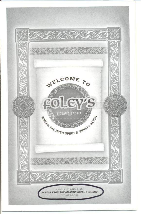 Foley's Irish Pub - Reno, NV menu_pic