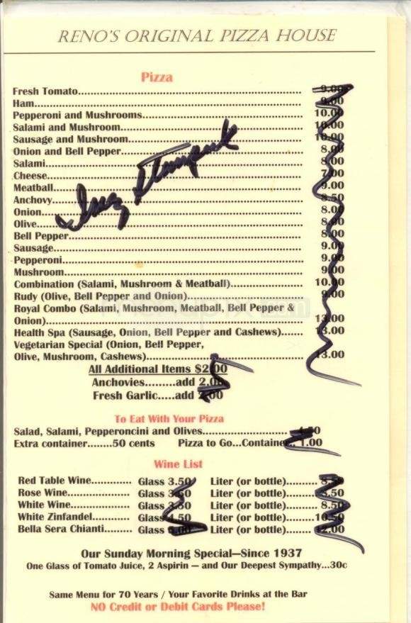 Casale's Halfway Club - Reno, NV menu_pic
