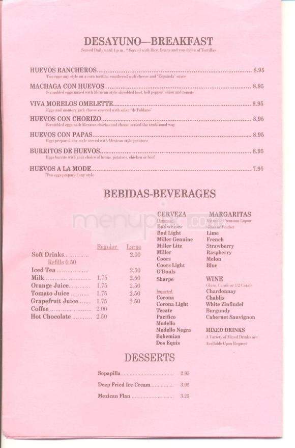 Rositas Cocina Original - Reno, NV menu_pic