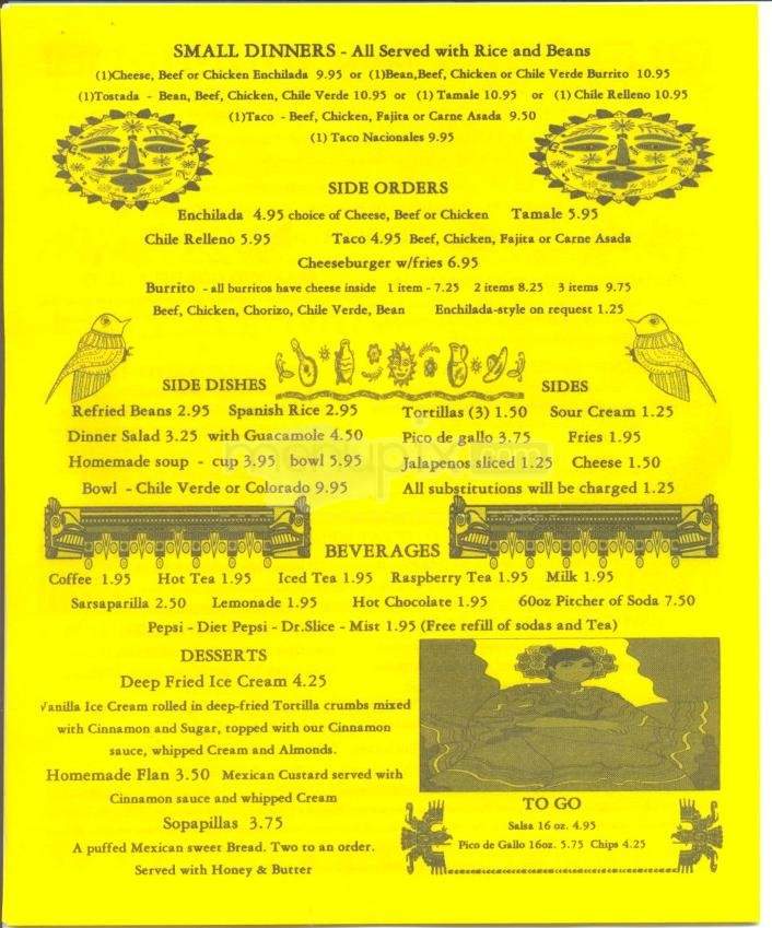El Charro Avitia - Carson City, NV menu_pic