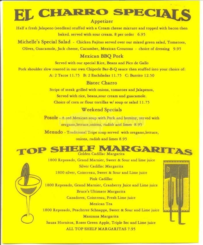 El Charro Avitia - Carson City, NV menu_pic