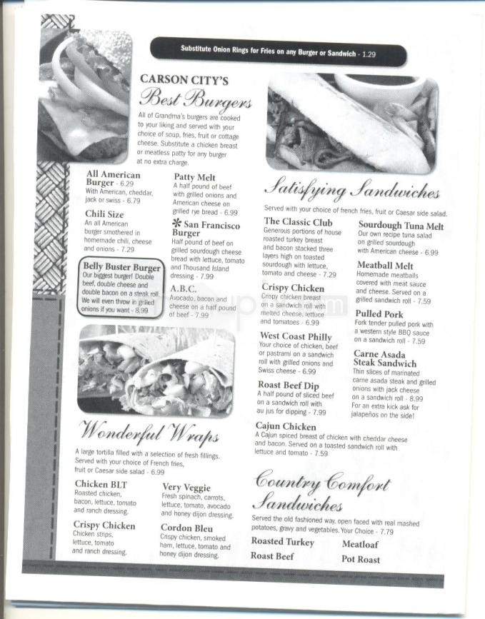 Grandma Hattie's - Carson City, NV menu_pic