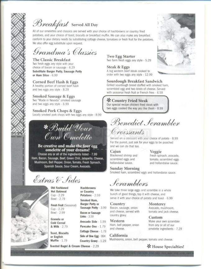 Grandma Hattie's - Carson City, NV menu_pic