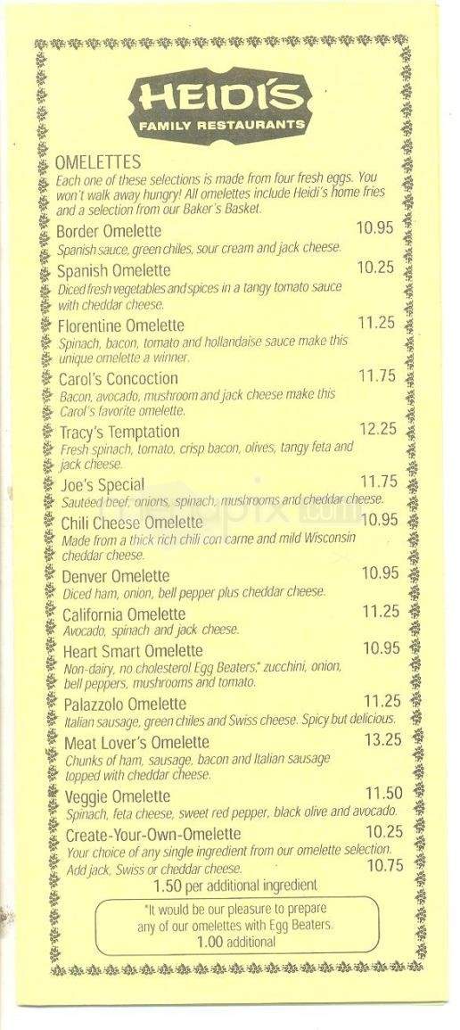 Heidi's Family Restaurant - Fallon, NV menu_pic