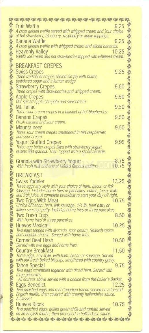 Heidi's Family Restaurant - Fallon, NV menu_pic