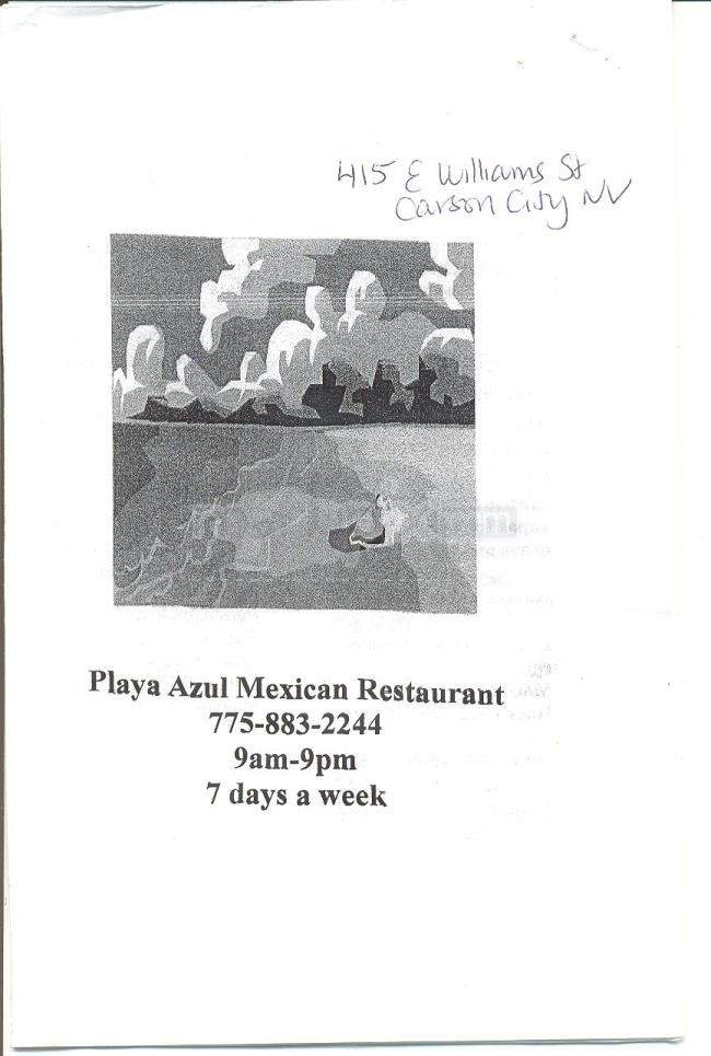Playa Azul Mexican Restaurant - Carson City, NV menu_pic