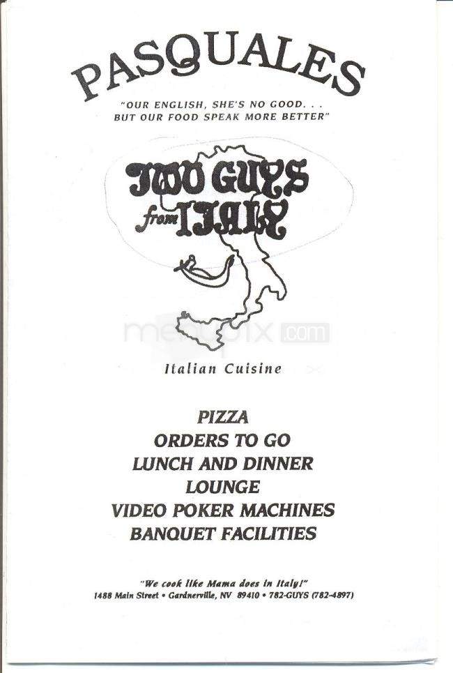 Pasquales Two Guys From Italy - Gardnerville, NV menu_pic
