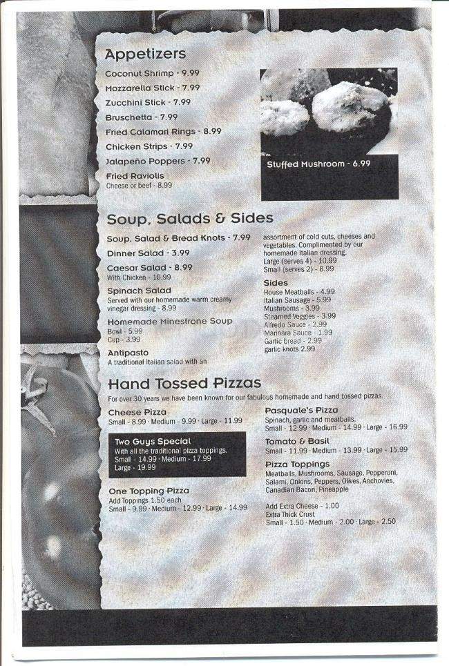 Pasquales Two Guys From Italy - Gardnerville, NV menu_pic