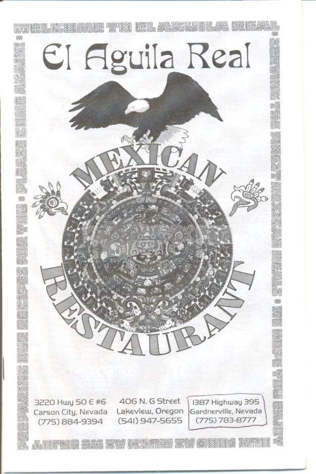 El Aguila Real Mexican Restaurant - Gardnerville, NV menu_pic