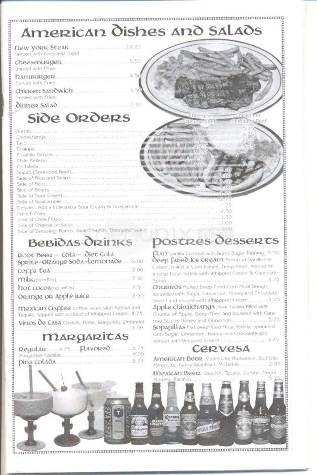 El Aguila Real Mexican Restaurant - Gardnerville, NV menu_pic