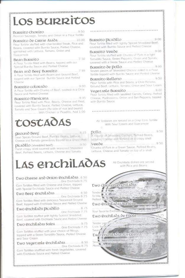 El Aguila Real Mexican Restaurant - Gardnerville, NV menu_pic