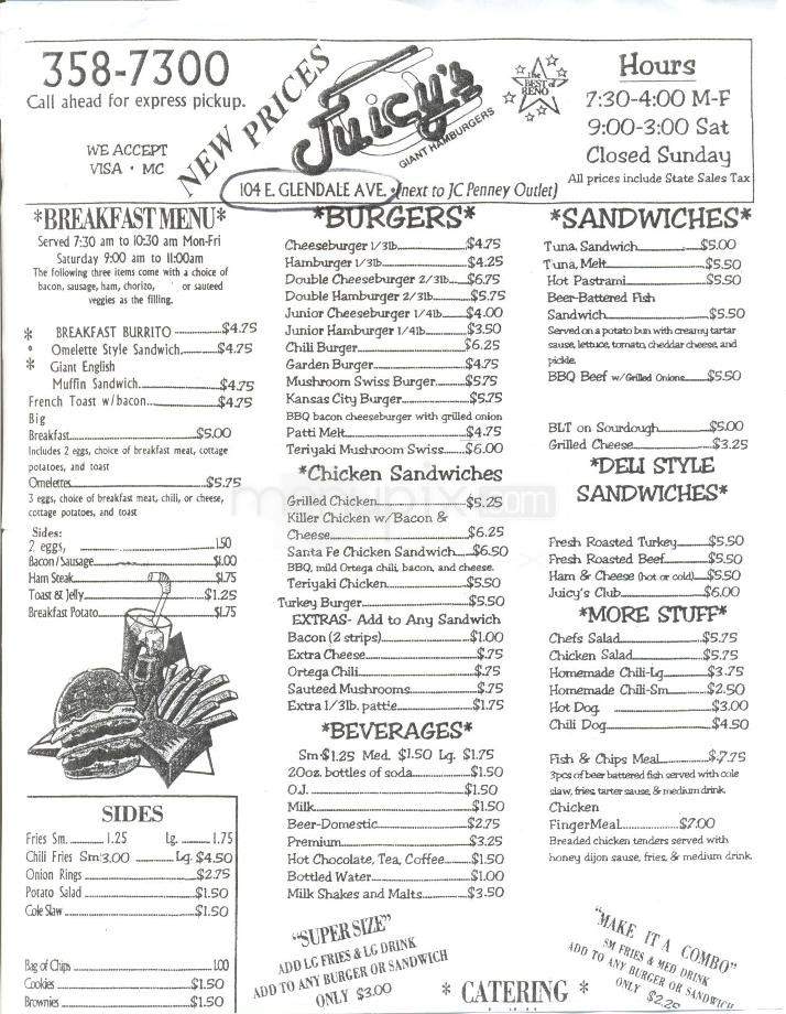 Juicy's Giant Hamburgers - Sparks, NV menu_pic