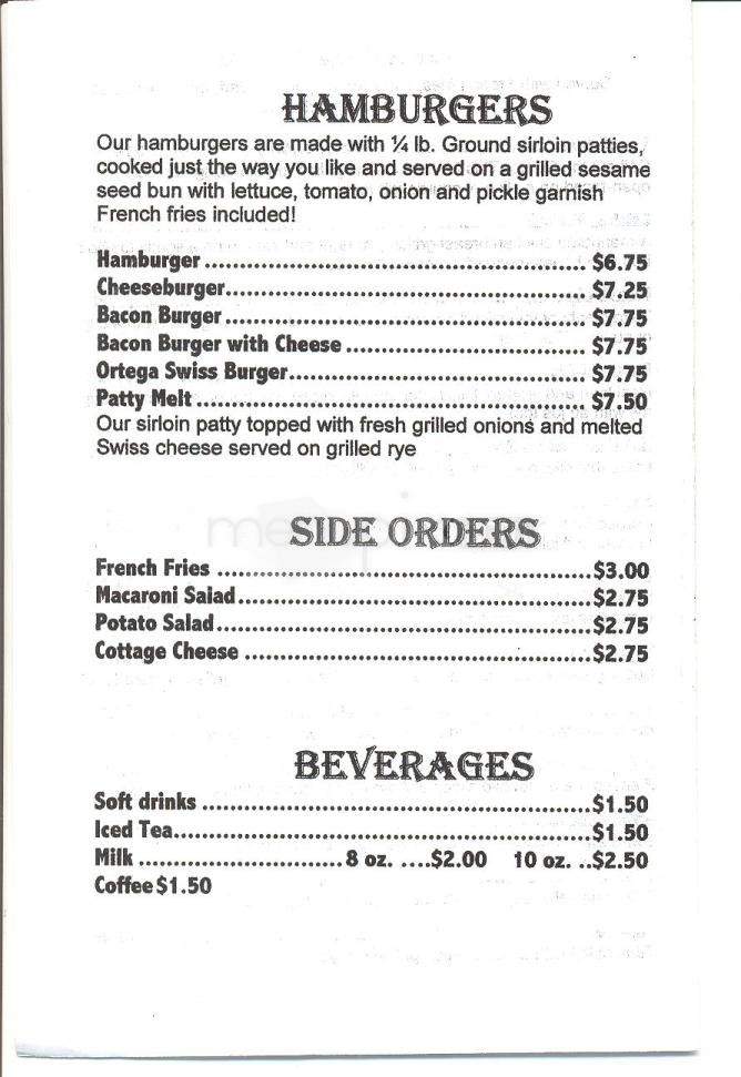Thurman's Ranch House - Carson City, NV menu_pic