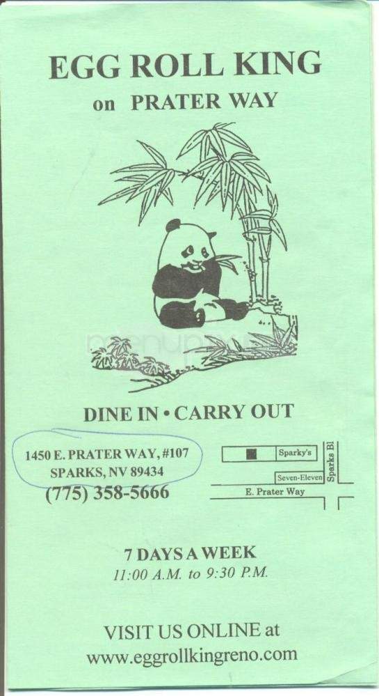 Egg Roll King on Prater Way - Sparks, NV menu_pic