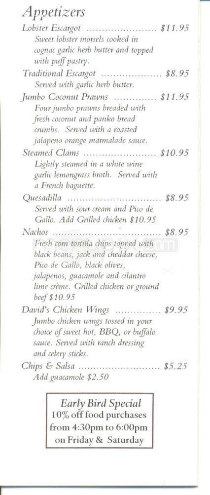David's Grill - Sparks, NV menu_pic