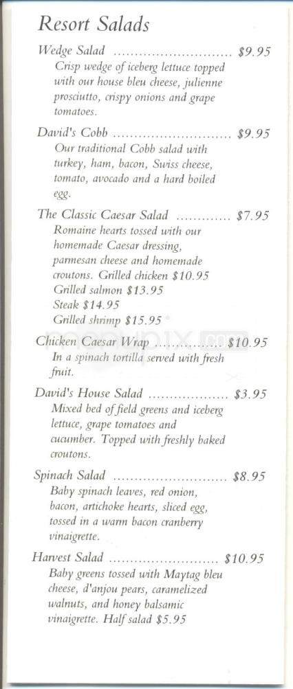 David's Grill - Sparks, NV menu_pic