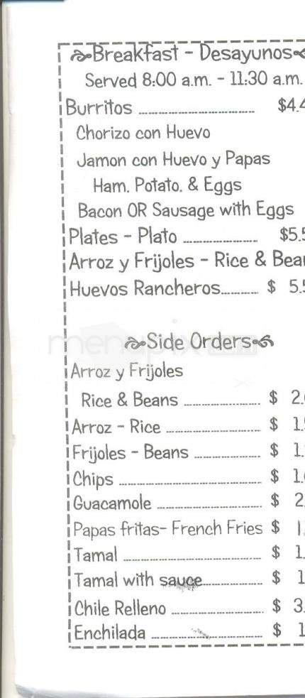 Super Taqueria Mexico - Reno, NV menu_pic