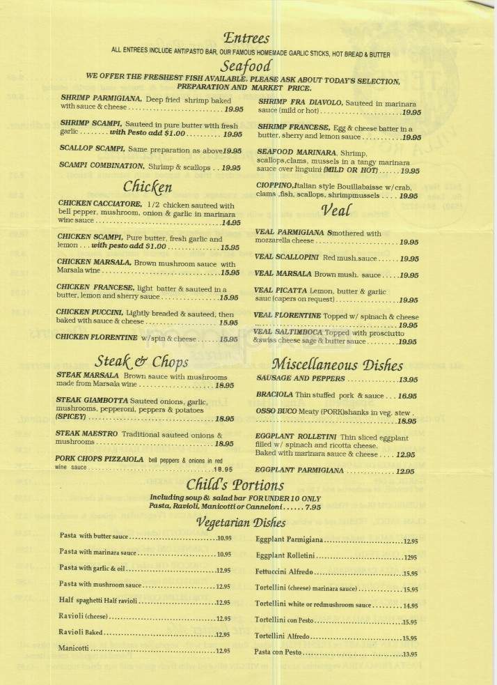 Tep's Villa Roma - South Lake Tahoe, CA menu_pic