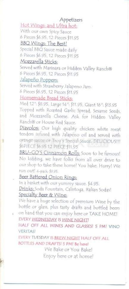 Bru-Go's Pizza - Reno, NV menu_pic