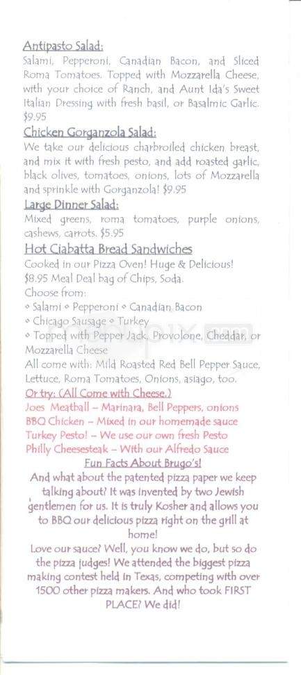 Bru-Go's Pizza - Reno, NV menu_pic