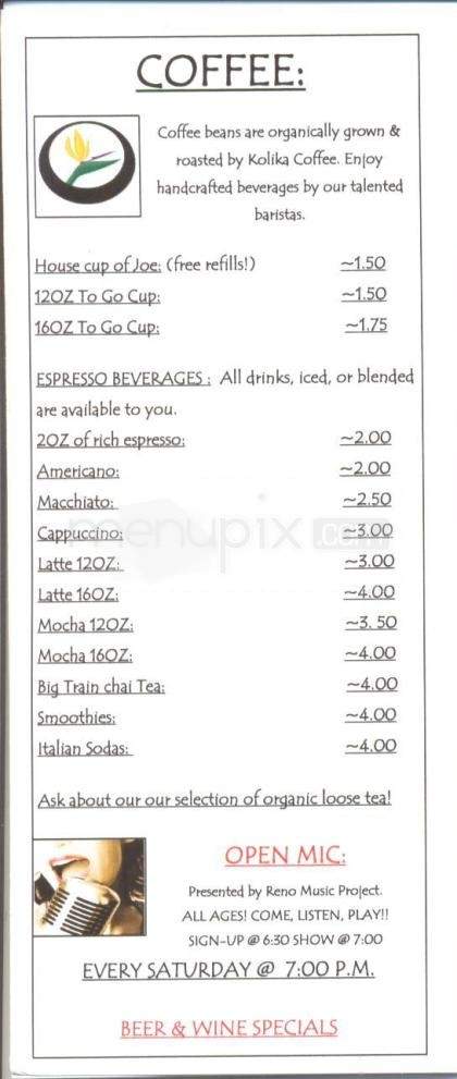 Walden's Coffeehouse - Reno, NV menu_pic