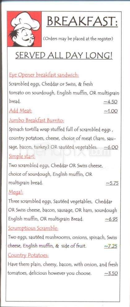 Walden's Coffeehouse - Reno, NV menu_pic